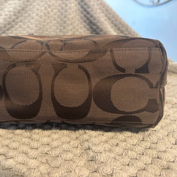 Coach Metallic Signature Patchwork Tote Bag — Bronze / Gold Trim — Style F13548 - Picture 3 of 15